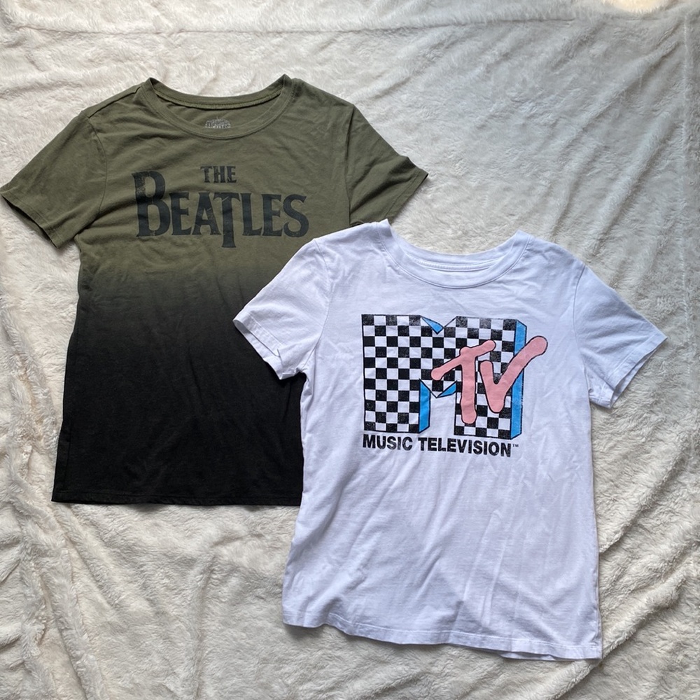 Set of 2 Women’s Cut Music Tees. Size S.